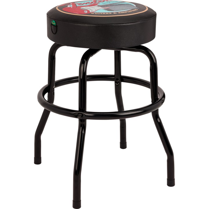Fender | 9192022014  Guitars & Amps Pick Pouch Barstool, Black/Black, 24"