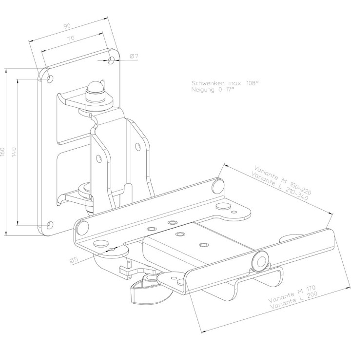 KONIG & MEYER  - 24166 SPEAKER WALL MOUNT M, Supporto a parete per altoparlanti, Merula.