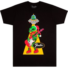 Fender 9194000406  Ugly Christmas Tee Alien, Blk, M - t-shirt