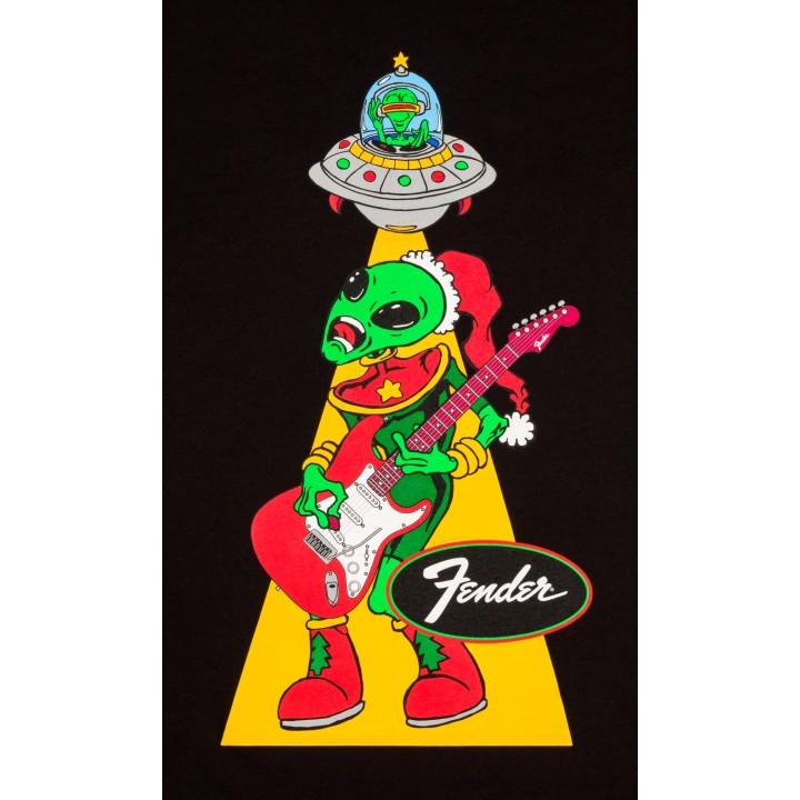 Fender 9194000406  Ugly Christmas Tee Alien, Blk, M - t-shirt