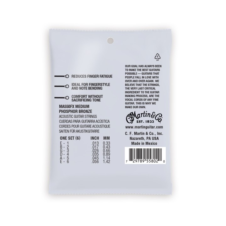 Acquista MARTIN MA550FX AUTHENTIC FLEXIBLE CORE MEDIUM PHOSPHOR BRONZE 13-56 online | Merula Strumenti Musicali