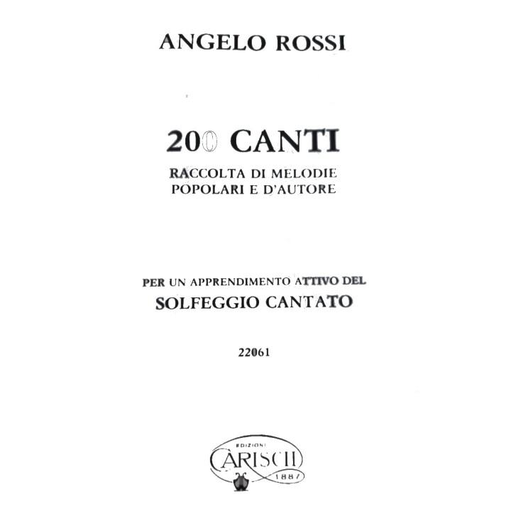 CARISCH Angelo Rossi 200 CANTI