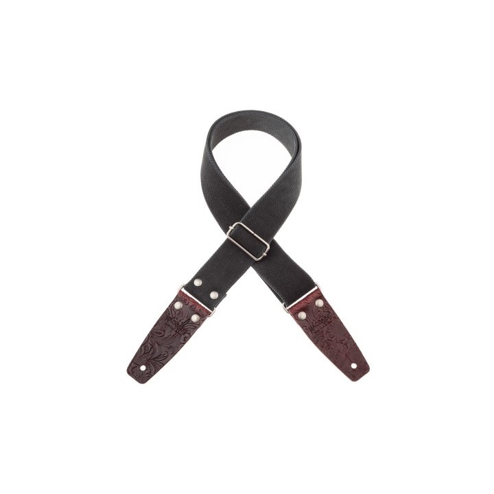 Acquista MAGRABO 230.252M STRIPE SC ENTRY OLDED NERO 5 CM TERMINALI EMBOSSED FLORES BORDEAUX  online | Merula Strumenti Musicali