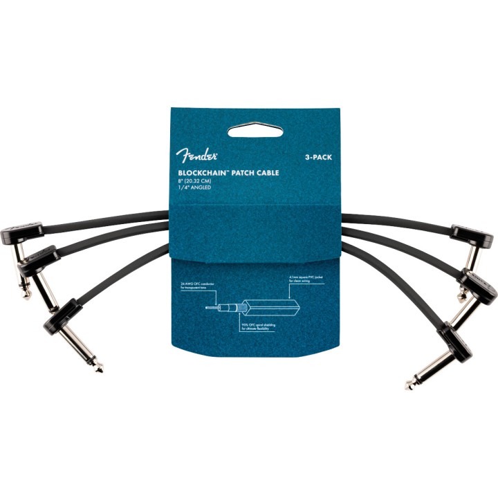 Fender | 0990825009 Blockchain 8" Cable 3-Pack
