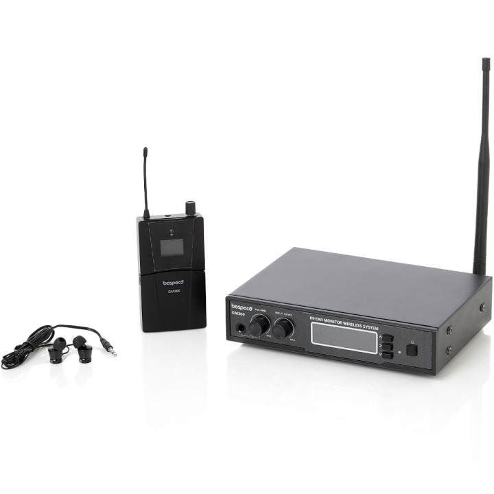 BESPECO - GM300, Sistema wireless UHF in-ear monitor stereo, Merula