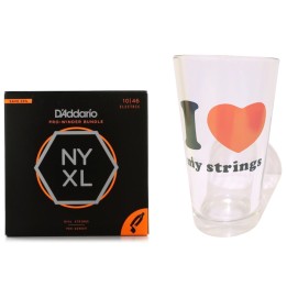 D'Addario - NYXL1046-PW Set Corde per Chitarra Elettrica 10-46 con Tronchesine, Avvolgicorde, Bicchiere D'Addario