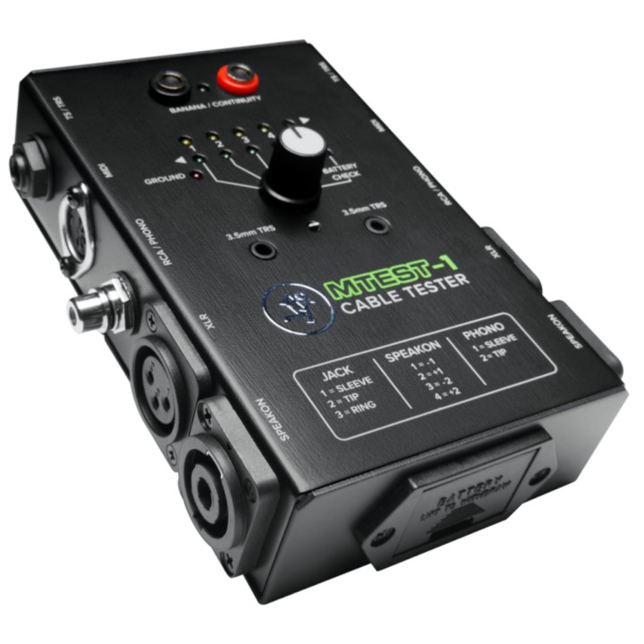 MACKIE MTEST-1 | Tester per Cavi, alimentato a batteria.