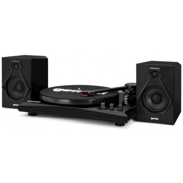 GEMINI TT-900BB: HiFi system composto da giradischi a trazione a cinghia con amplificatore interno e diffusori