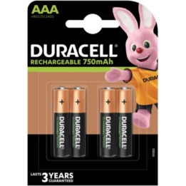 DURACELL - AAA 1.2V MINI STILO 4 PILE RICARICABILI