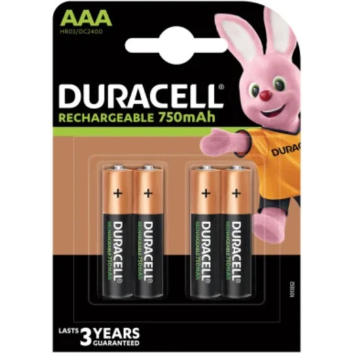 DURACELL - AAA 1.2V MINI STILO 4 PILE RICARICABILI