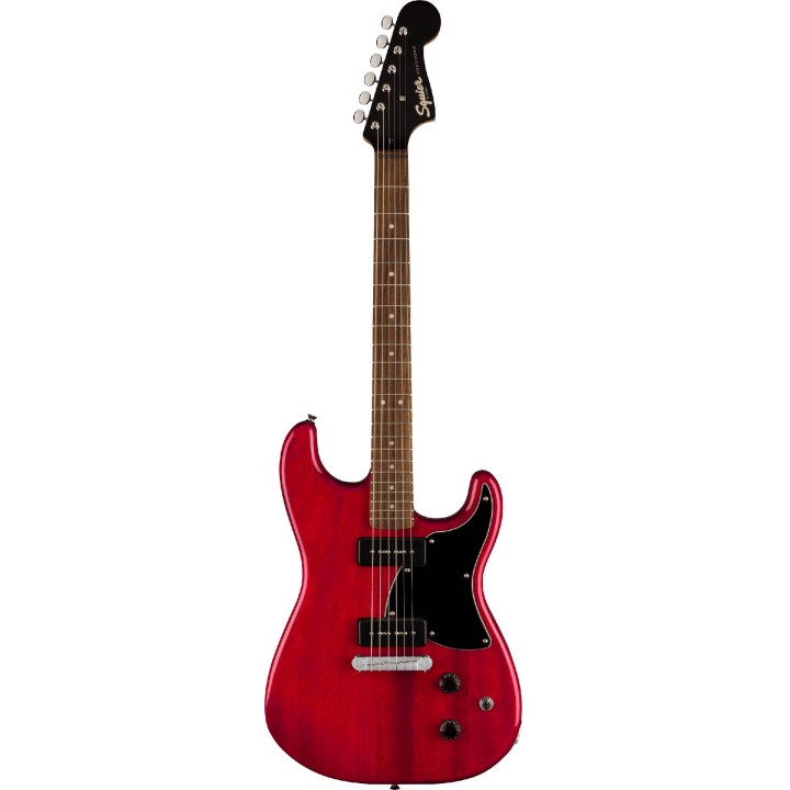 Squier | Paranormal Strat-O-Sonic, Laurel Fingerboard, Black Pickguard, Crimson Red Transparent - 0377035538 Chitarra elettrica 