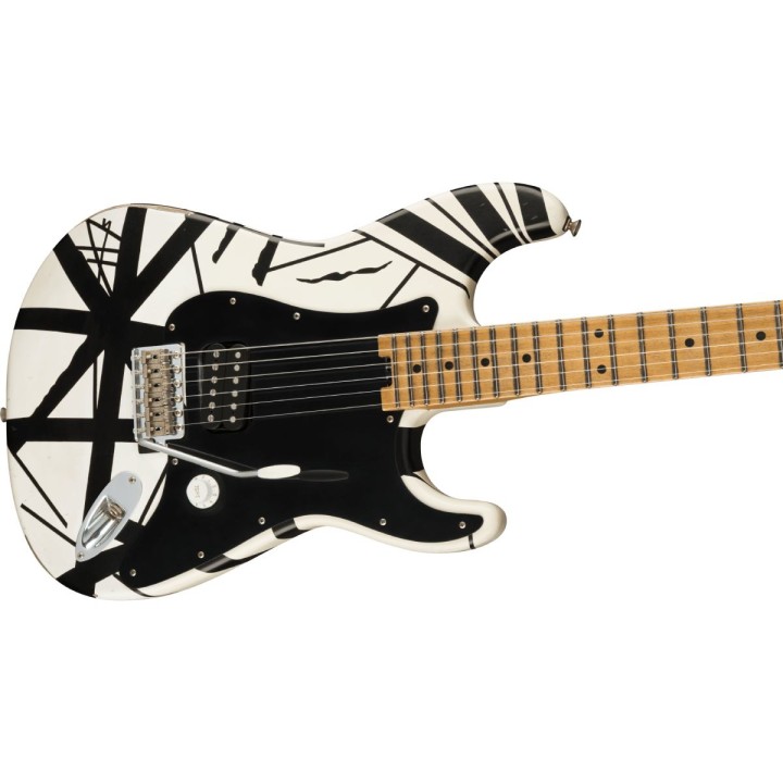 EVH - Striped Series '78 Eruption, Maple Fingerboard, White with Black Stripes Relic