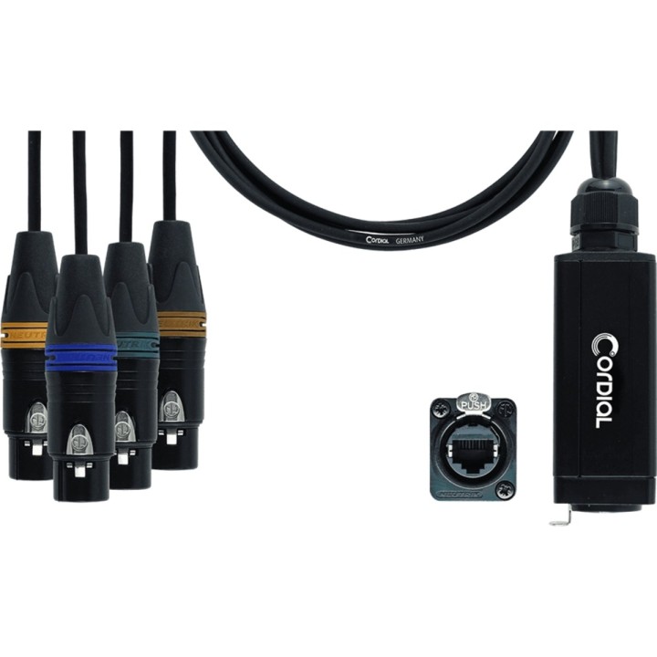 Cordial CDX 0.7 FN 3 Quad-DMX, adattatore DMX EtherCON/XLR