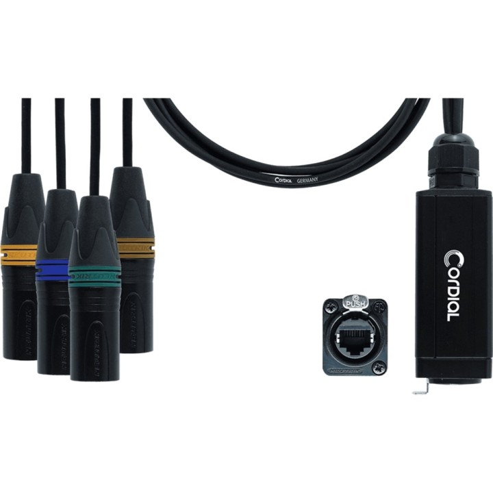 Cordial CDX 0.7 MN 3 Quad-DMX, adattatore DMX EtherCON/XLR
