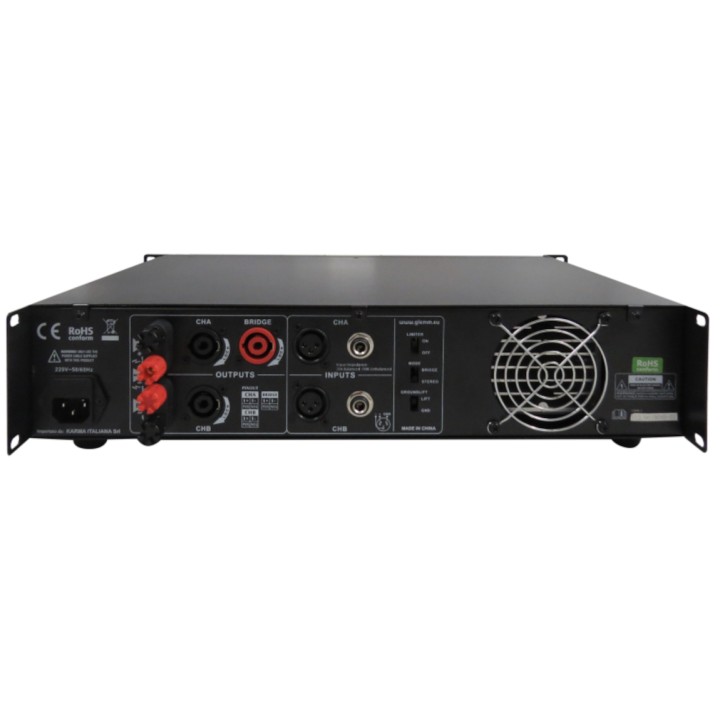 GLEMM - AMP 200: Amplificatore stereo 2 x 200W. Formato 2U rack