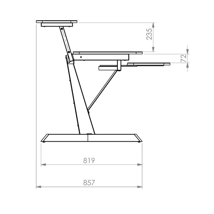 Quiklok - Z/460 Black Workstation a 3 Ripiani Finitura Black