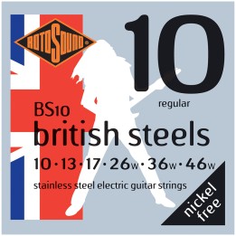 Acquista ROTOSOUND BS10 BRITISH STEEL MUTA ELETT. STAINLESS STEEL 10-46 online | Merula Strumenti Musicali