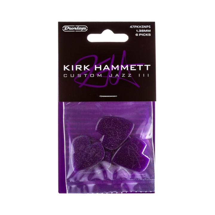 Acquista DUNLOP 47pkh3nps Kirk Hammett Purple Sparkle Jazz III Player'S Pack/6 online | Merula Strumenti Musicali
