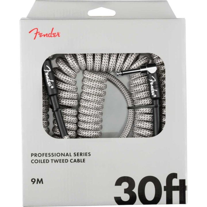 Fender Professional Series Coil Cable, 30', White Tweed, cavo Jack per strumento
