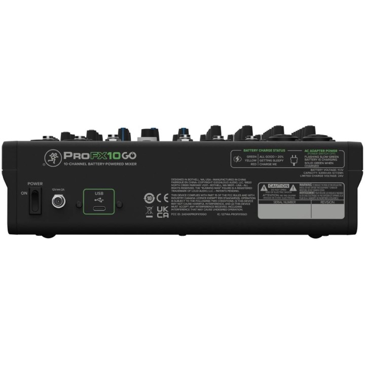 Mackie ProFX10 Go - Mixer analogico alimentato a batteria
