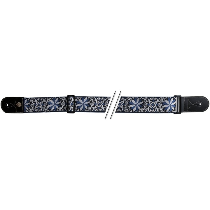 Fire Stone - Tracolla per chitarra Folk Jacquard Blu-Bianco 531068