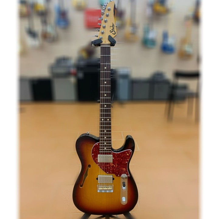 Suhr Alt T 3 Tone Burst Rw Hh, chitarra elettrica semi-hollow