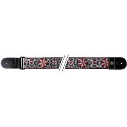 Fire Stone - Tracolla per chitarra Folk Jacquard Rosso-Bianco 531066