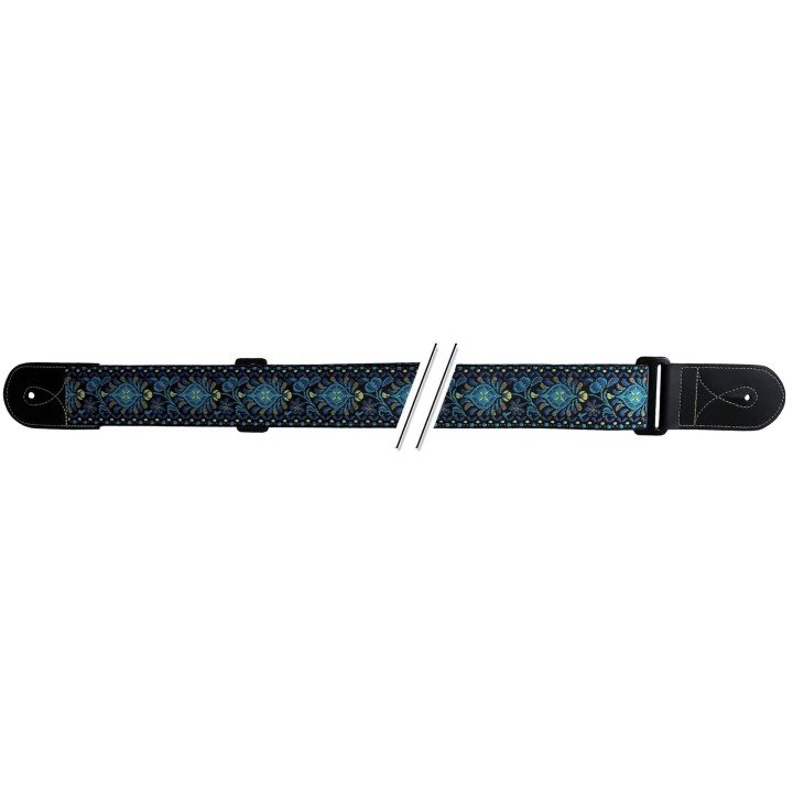 Fire Stone - Tracolla per chitarra F&S Folk Jacquard Blu-Giallo 531069