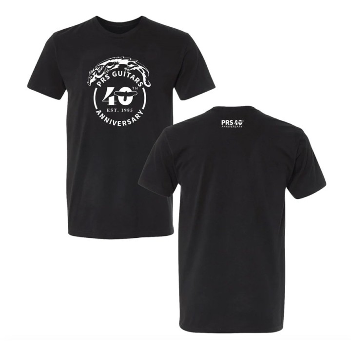 Acquista PRS 40TH ANNIVERSARY TEE BLACK XL online | Merula Strumenti Musicali