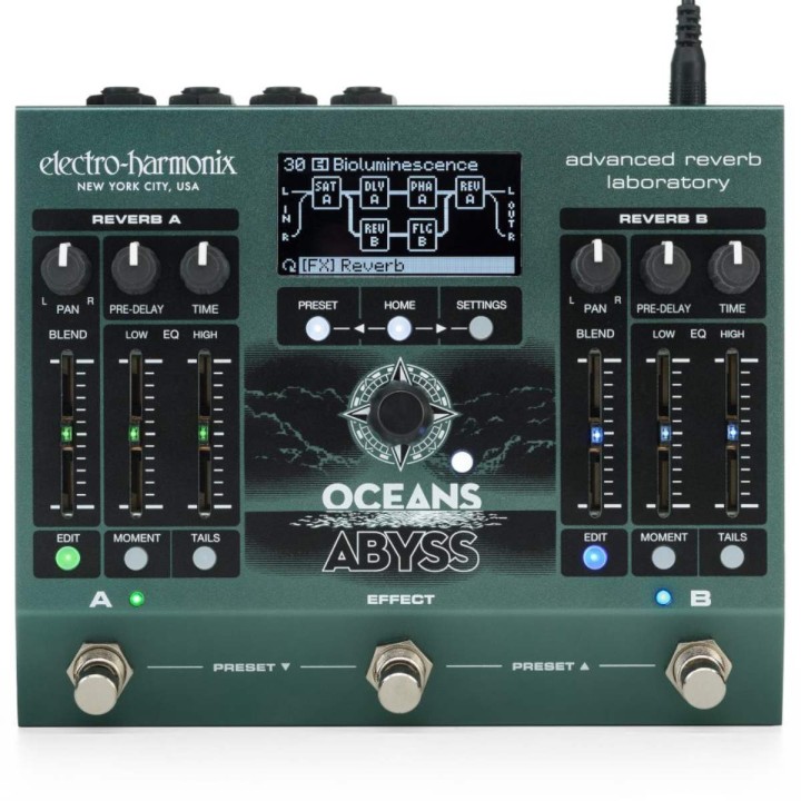 Electro Harmonix Oceans Abyss Advanced Reverb Laboratory - pedale del riverbero per chitarra elettrica