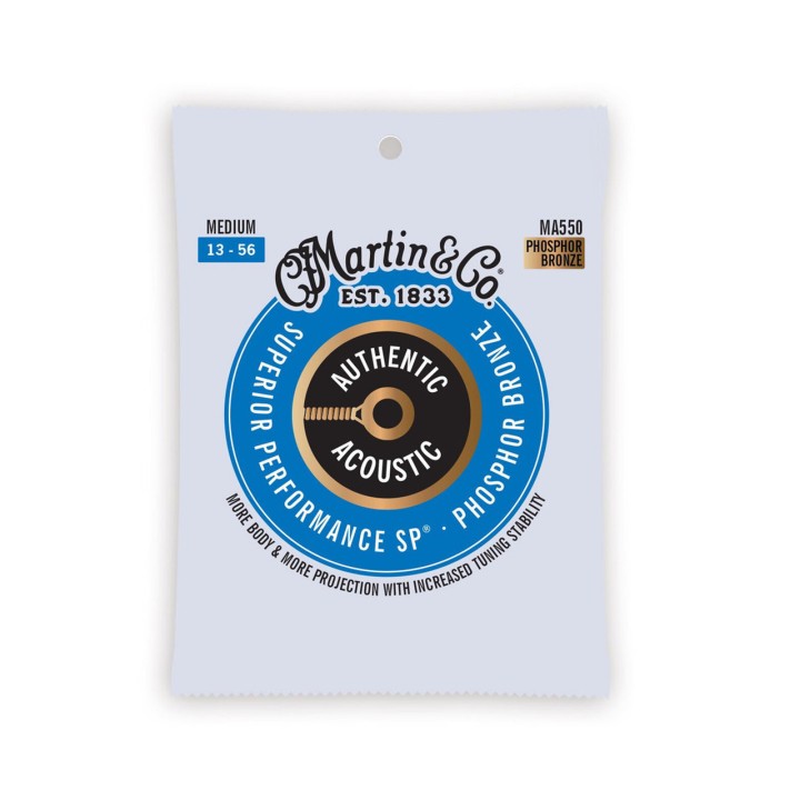 Acquista MARTIN MA550 AUTHENTIC SP MEDIUM PHOSPHOR BRONZE 13-56 online | Merula Strumenti Musicali