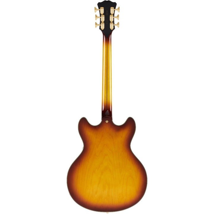 D'Angelico Excel DC XT, Iced Tea Burst Quilt - Chitarra elettrica semi-hollow body