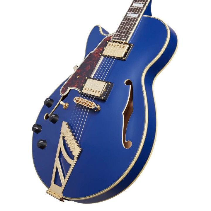 D'Angelico Deluxe SS Matte Royal Blue Stairstep Lefty