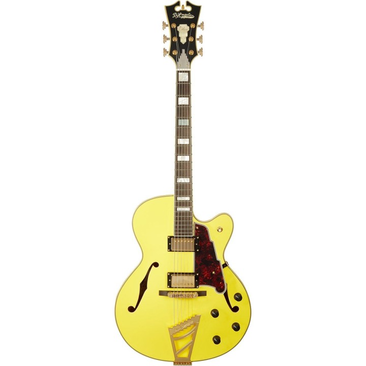D'Angelico Deluxe DH Matte Electric Yellow - Chitarra elettrica hollow body