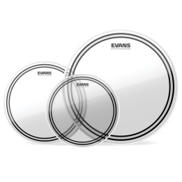 Evans EC2 Tompack, Clear, Fusion (10", 12", 14") - Confezione da 3 pelli per tom