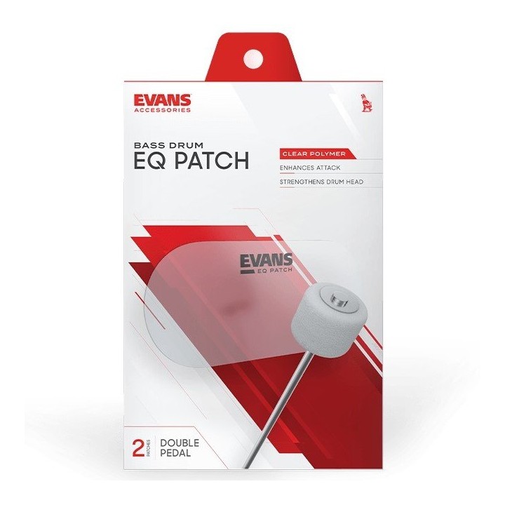 Evans - EQPC2  EQ Double Pedal Patch, Clear Plastic