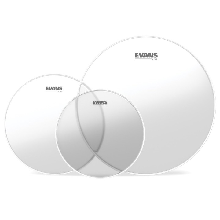 Evans G2 Tompack, Clear, Rock (10", 12", 16") - Set 3 Pelli per Tom