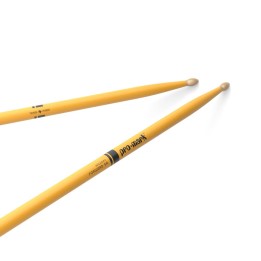 Pro Mark - TX5AW-YELLOW Classic Forward 5A Painted Yellow Hickory Drumstick, Oval Wood Tip