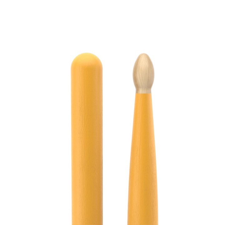 Pro Mark - TX5AW-YELLOW Classic Forward 5A Painted Yellow Hickory Drumstick, Oval Wood Tip