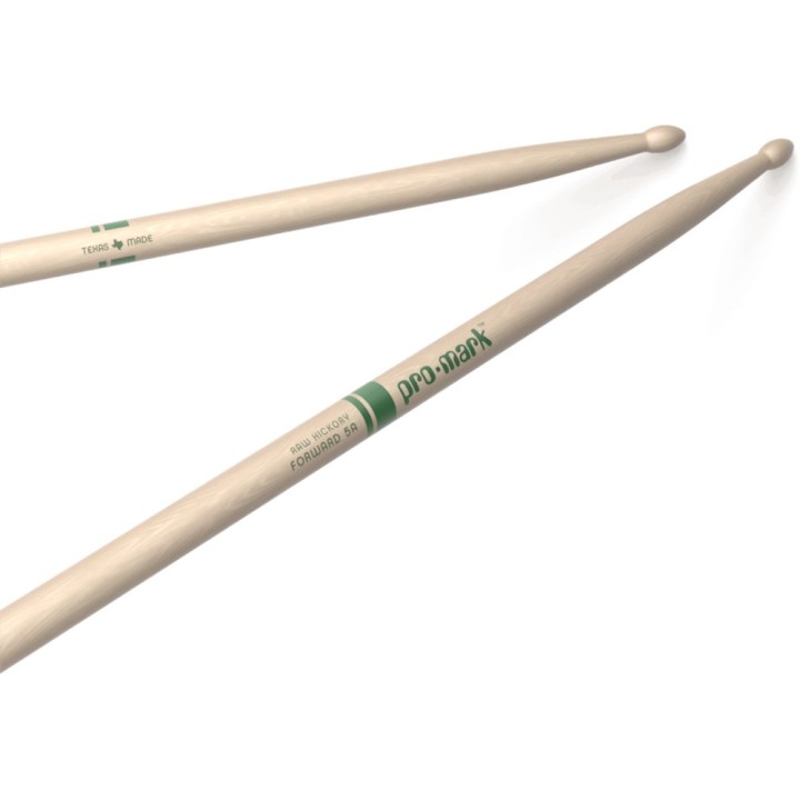 Pro Mark - TXR5AW Classic Forward 5a Raw Hickory Drumstick, Oval Wood Tip
