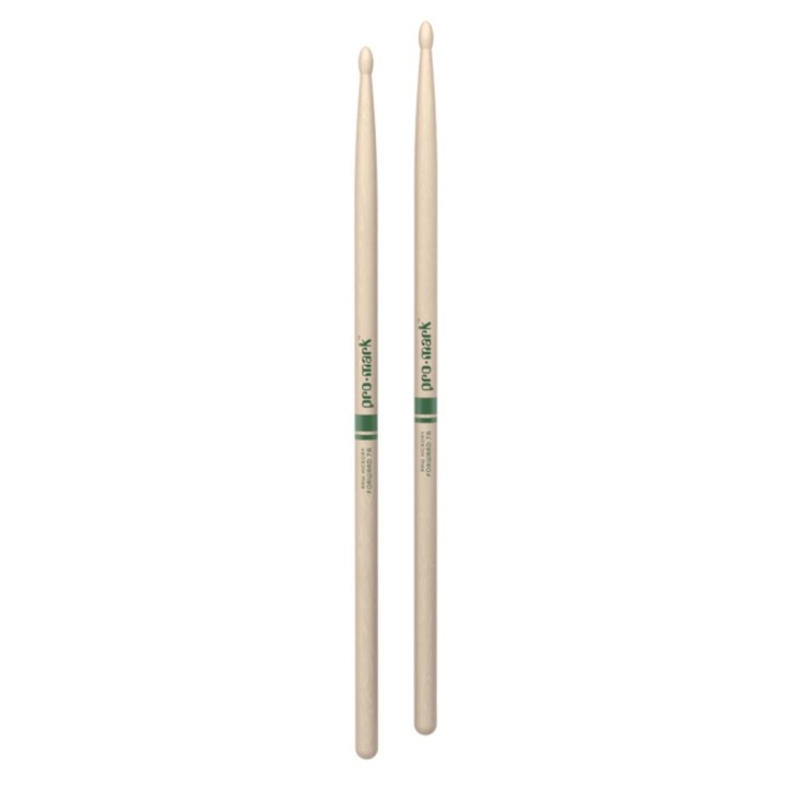 Pro Mark - TXR7AW Classic Forward 7a Raw Hickory Drumstick, Oval Wood Tip