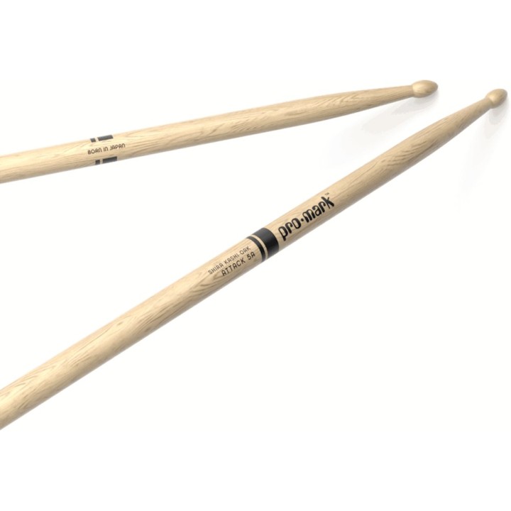 Pro Mark - PW5AW Classic Attack 5a Shira Kashi Oak Drumstick, Oval Wood Tip