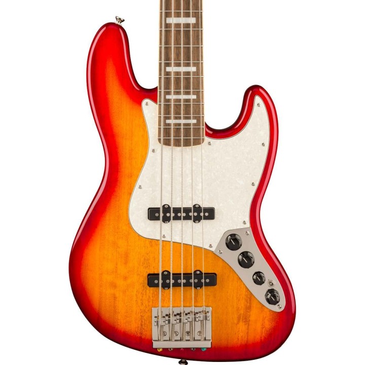 Squier Classic Vibe Active '70s Jazz Bass V, Laurel Fingerboard, White Pearloid Pickguard