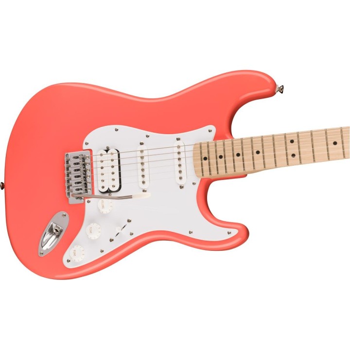 Squier Sonic Stratocaster HSS, Maple Fingerboard, White Pickguard