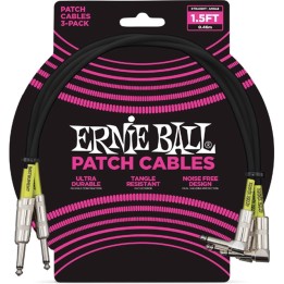 Ernie Ball - 6076 Cavo Patch Black 46 cm 3 pz