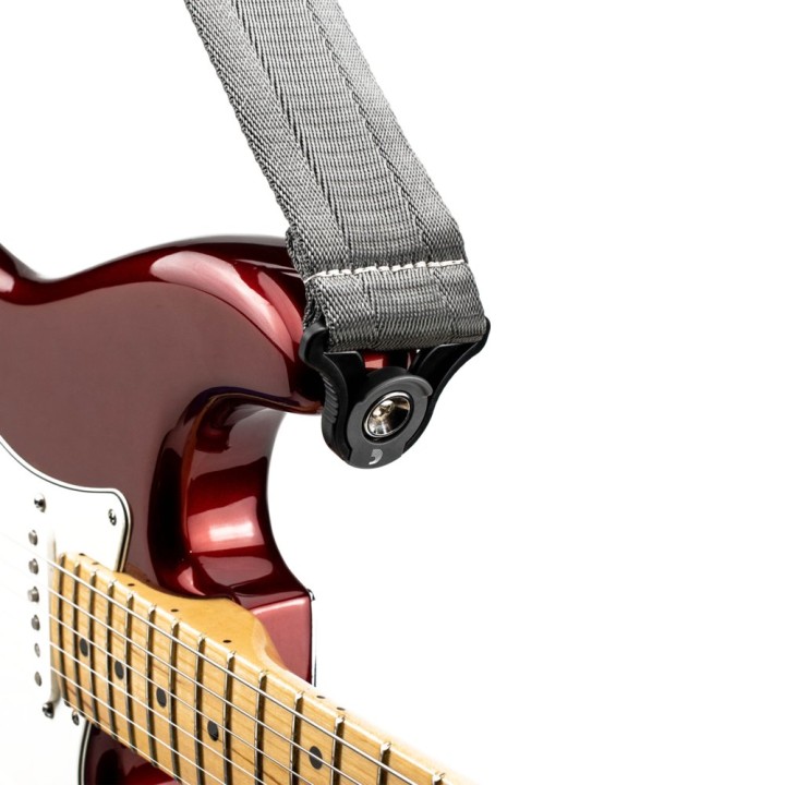 D'Addario - 50BAL09 Auto Lock Guitar Strap, Metal Grey
