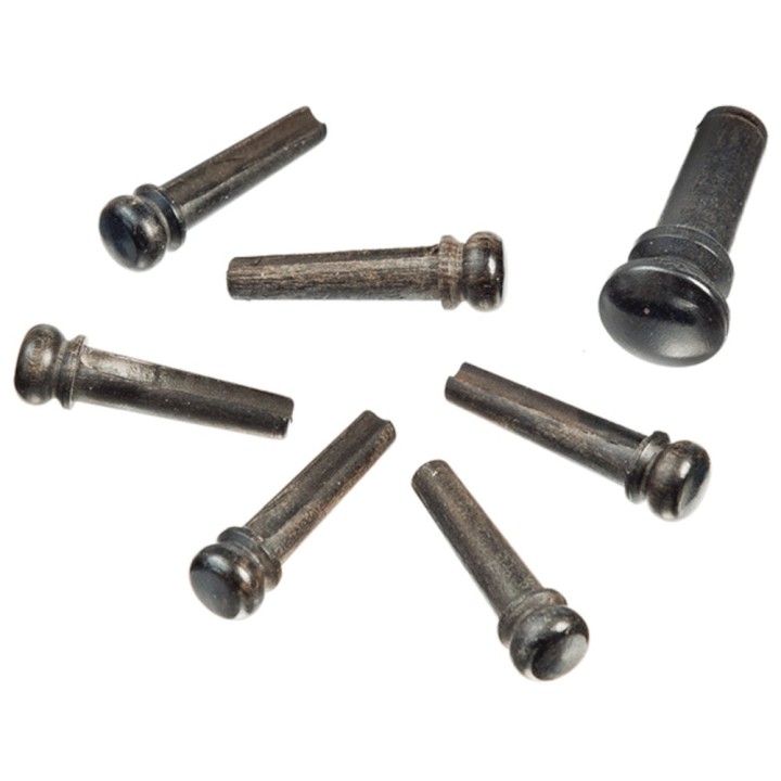 D'Addario - PWPS1 Ebony Bridge Pins With End Pin Set, Ebony