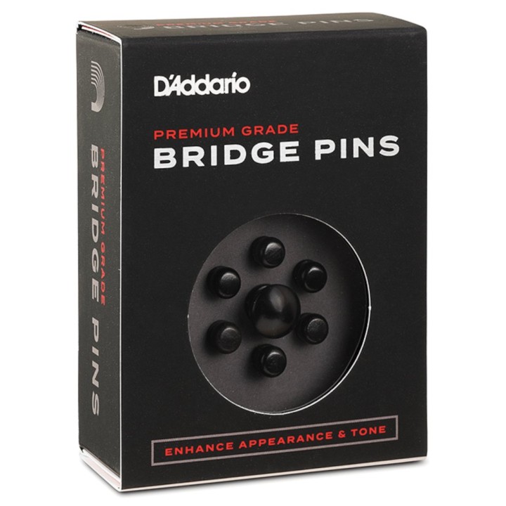 D'Addario - PWPS1 Ebony Bridge Pins With End Pin Set, Ebony