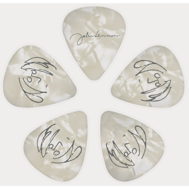 D'Addario - 1CWH4-01JL Plettri John Lennon Signature Per Chitarra, Spessore Medium (0,70 Mm)