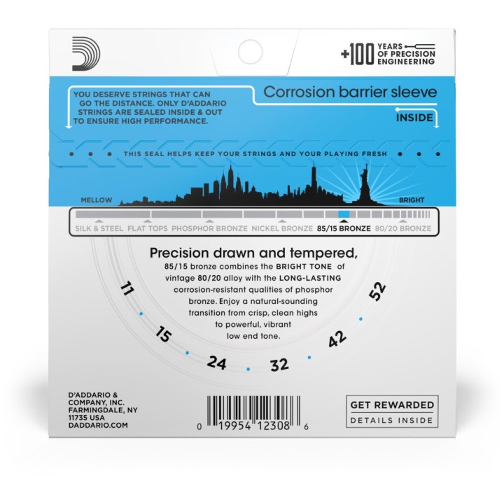 D'Addario - EZ910 85/15  Corde per Chitarra Acustica